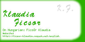 klaudia ficsor business card